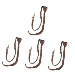 Mikinona 4 Stück langer geflochtener Pferdeschwanz menschliches Haar Pferdeschwanz-Perücke perücken Clip-in-Haar-Pferdeschwanz Haarverlängerung perücke Weben Haarteil verlängern von Mikinona