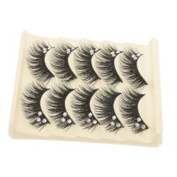 Mikinona 5 Paar Falsche Wimpern Fake Lashes Einzelne Falsche Wimpern Falsche Wimpern Flauschige Frauen Wimpern Falsche Wimpern Einzelne Künstliche Faser Obere Wimpern Make Up von Mikinona