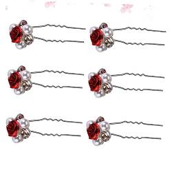 Mikinona 6St Braut Haarnadel haarschmuck haar spangen hair pins haarstifte Braut Haarspange Hochzeit Haarspange Haarklammer Haarspangen Stilvolle Kopfbedeckung Strass-Haarnadel Mode Zubehör von Mikinona