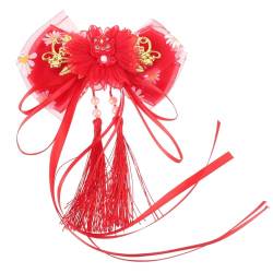 Mikinona Haarnadeln Haarschmuck aus dem Jahr des Drachen Haarspangen für das neue Jahr Haarnadel im chinesischen Stil Haar Klammern Haarklammer Quaste Haarspange Hanfu Haarschmuck rot von Mikinona