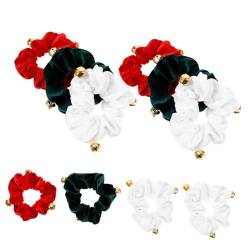 Mikinona Haarschmuck 10St Weihnachts plüsch Haarring Weihnachtskopfschmuck Mädchen Haarseil Tiara Haarbänder Party-Haarring Weihnachtshaarseil elastisch Stirnband Pferdeschwanz Flanell von Mikinona