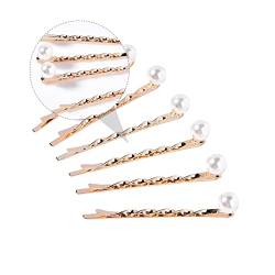 Mikinona Klipp Haarspangen Haarklammer hair jewellery Tiara Elegante Haarspange mit Perlendekor langlebiger Kopfschmuck Anmut Kopfbedeckung Stift schmücken Fräulein Haarnadel von Mikinona