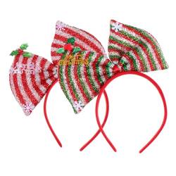 Mikinona Make-up-Haarband 2St Schleife Stirnband Krippendekoration Kostüme für Mädchen fasching haarschmuck faschings haarschmuck Tiara Haarband Weihnachts-Haarreifen Weihnachtsstirnband von Mikinona