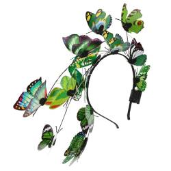 Mikinona Schmetterlings-Stirnband leucht haarreifen leucht stirnband Leuchtendes Haarschmuck Haarband Stirnbänder frauen kopfschmuck Fascinator-Stirnband Erwachsener farbige Lichter Kranz von Mikinona
