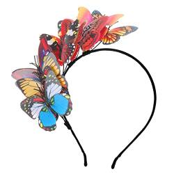 Mikinona Simuliertes Schmetterlings-stirnband Vintage Fascinator-hüte Haarschmuck Für 1920er Stirnband Schmetterlings-fascinator-krone Vintage-fascinator-hüte Mädchen Braut Hut Plastik von Mikinona