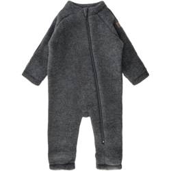 Mikk-line WALKOVERALL Anthracite Melange 74 | Oeko-TEX Standard 100 | Anzug aus Wolle Für Baby und Kleinkind | 100% Mulesing-Frei Merinowolle | Wollwalk-Overalls Kinder Für Mädchen und Jungen von Mikk-line