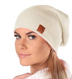 Mikos* Beanie für Damen | Frühling Mütze für Damen in Beige | Herbstmütze Damen | Long Slouch Beanie | Mütze mit hohem Tragecomfort |699 (Beige) von Mikos