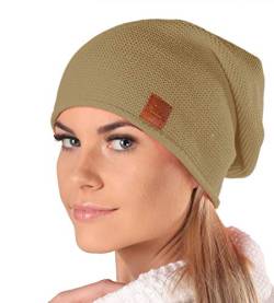 Mikos* Beanie für Damen | Frühling Mütze für Damen in Braun | Herbstmütze Damen | Long Slouch Beanie | Mütze mit hohem Tragecomfort |699 (Camel) von Mikos