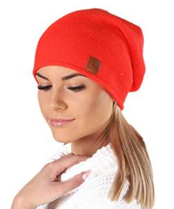 Mikos* Beanie für Damen | Frühling Mütze für Damen in vielen Farben erhältlich | Herbstmütze Damen | Long Slouch Beanie | Mütze mit hohem Tragecomfort |699 (Neon Orange) von Mikos