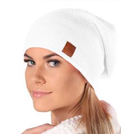 Mikos* Beanie für Damen | Frühling Mütze für Damen in vielen Farben erhältlich | Wintermütze Damen | Long Slouch Beanie | Mütze mit hohem Tragecomfort |699 (Weiß) von Mikos