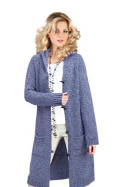 Mikos* Damen Cardigan Herbst Frühling Pullover Lange Strickjacke Winter Frauen Lang Mantel Strickcardigan || Long Lang Pulli mit Kapuze und Taschen 36 38 40 42 S M L XL (905) von Mikos