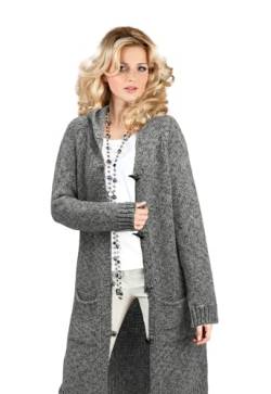 Mikos* Damen Cardigan Herbst Frühling Pullover Lange Strickjacke Winter Frauen Lang Mantel Strickcardigan || Long Lang Pulli mit Kapuze und Taschen 36 38 40 42 S M L XL (905) von Mikos