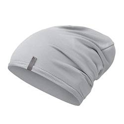 Mikos* Damen Mütze Bamboo Sommer Frühling Soft Beanie für Damen Herren Kind Mädchen Jungen Sommer Dünne Leichte Atmungsaktiv Long Slouch Beanie Chemo Kopfbedeckung(700) (Grau, XS-S) von Mikos