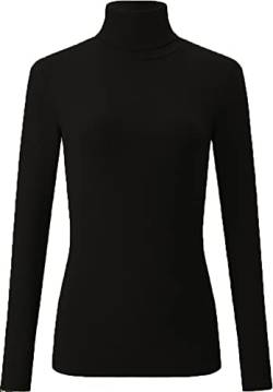 Mikos* Damen Pullover Baumwolle Leichter Rollkragenpullover Herbst Winter Slim Fit Klassischer Rollkragen Langarm (705) (DE/NL/SE/PL, Alphanumerisch, M, Regular, Regular, Schwarz) von Mikos