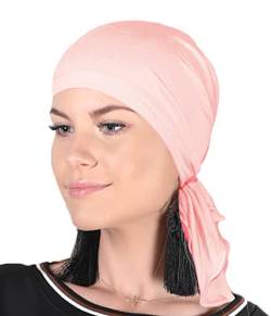 Soft Mütze aus Bambus Chemo Kopftuch für Frauen, Beanie für Damen, Mädchen || Sommer Herbst Frühling Long Slouch Beanie, Krebspatienten Kopfbedeckung Turban Eco Fiendly (Rosa) von Mikos