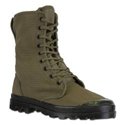 Mil-Tec Französische Canvas Commandostiefel 9-Loch Oliv Schuhgröße 43 von Mil-Tec