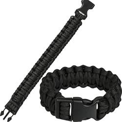 Mil-Tec Paracord Armband, 22 mm, Schwarz, M, Polyester, Ohne Stein von Mil-Tec