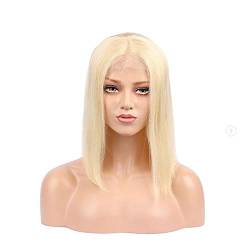 Mila 10"/25cm Short Bob Echthaar Perücke Blond 613# Glatt Brazilian Virgin Hair 100% Human Hair Full Lace Wig 130% Dichte von Mila Hair