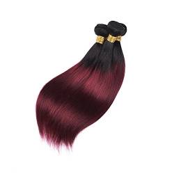 Mila 3 Bundles/Lot Ombre 1B/99J Burgund Echthaar Tressen Extensions Human Hair Weave Glatt Brasilianisches Virgin Haarverlängerungen 300gram Straight Style 12"12"12" von Mila Hair