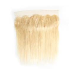 Mila Echthaar Blonde 613# Human Hair Lace Frontal 100% Remy Brazilian Hair Silky Straight/Glatt Free Part (13"×4") Closure with Baby Hair 12"/30cm von Mila Hair