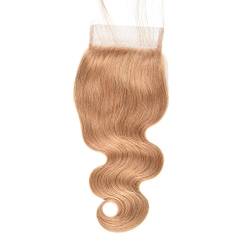 Mila Echthaar Lace Closure Honigblond 27# Gewellt 100% Menschliches Haar Spitze Closure (4"×4") with Baby Hair 12"/30cm von Mila Hair
