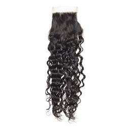 Mila Echthaar Lace Closure Lockig Brasilianischen Virgin Hair Closure Naturliche Schwarz Natural Wave Human Remy Hair Spitze Closure 14"/35cm von Mila Hair