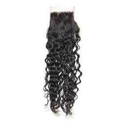 Mila Echthaar Lace Closure Lockig Brasilianischen Virgin Hair Closure Naturliche Schwarz Natural Wave Human Remy Hair Spitze Closure 20"/50cm von Mila Hair