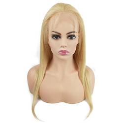 Mila Echthaar Perücke Blond 613# Glueless Lace Front Wig Glatt 100% Remy Human Hair Blonde Lace Wig 130% Dichte 18inch/45cm von Mila Hair