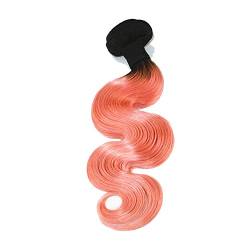 Mila Human Hair Weave Ombre 1B/Rosa Tressen Echthaar 100g/Bundle Brazilian Hair Bundles 7A Body Wave 100% Remy Haarverlängerungen 26"/65cm von Mila Hair