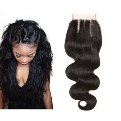 Mila Lace Closure Echthaar Three Part 100% Human Hair Spitze Closure Naturliche Schwarz Gewellt Style 12"/30cm von Mila Hair