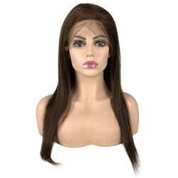 Mila Echthaar Perücke 360 Lace Wig Glatt 100% Human Hair Mittel Braun 4# 130% Dichte Natural Hairline with Baby Hair 16"/40cm von Mila Human Hair