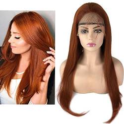 Mila Echthaar Perücke Auburn Haar Lace Front Wig Preplucked Hairline 100% Remy Hair Wig For Women 16inch/40cm von Mila Human Hair