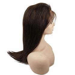 Mila Human Hair Glueless Full Lace Wig Dunkelbraun 2# Glatt 100% Echthaar Perücke Brazilian Virgin Hair 130% Dichte met Baby Hair 16inch/40cm von Mila Human Hair