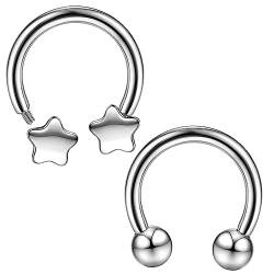 Milacolato 16G Septum Piercig für Damen Herren Implant Grade G23 Titan Hufeisen Septum Piercing Helix Daith Knorpel Tragus Nasenpiercing Lippenpiercing Augenbrauen Piercing Schmuck 8mm 10mm 12mm von Milacolato