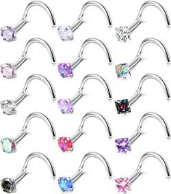 Milacolato 18G Nasenpiercing Stecker Edelstahl Nasenstecker L-Förmiger Schrauben Gerader Nostril Piercing Ring Hypoallergen CZ Labret Nasenring Nase Nasenflügel Piercing Schmuck Für Damen Herren 15St von Milacolato