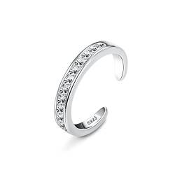 Milacolato 925 Sterling Silber Offene Verstellbar Zehenring für Damen 18 Karat Weißgold überzogener Pfeil Herzknoten Infinity Link Verstellbare Bandringe Finger Fußschmuck von Milacolato