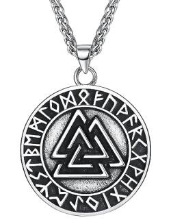 Milacolato Halskette Herren Wikinger Schmuck 925er Sterlingsilber Wikingerschmuck Für Herren Jungen Mit Edelstahlkette Valknut Ketten Für Herren von Milacolato