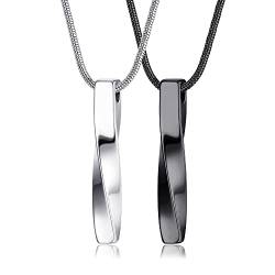 Milacolato Kette Herren Halsketten Edelstahl Bar Anhänger Halskette für Männer und Frauen Paare Halsketten 22 Zoll Schlangenkette Unisex von Milacolato