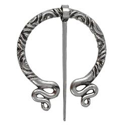 Milageto Retro Penannular Brosche Schnalle Verschluss Kleidung Verschlüsse Umhang Pin Viking Brosche, Antikes Silber 3 von Milageto