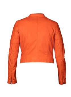 MILESTONE Damen Lederjacke Conny orange Leder unifarben von Milestone