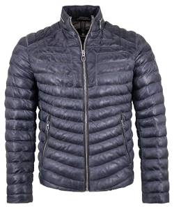 MILESTONE - Herren Echtleder Lederjacke Steppjacke Lammnappa mittelblau Größe 52 von Milestone