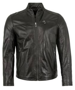 Milestone - Herren Echtleder Lederjacke Lammnappa schwarz Größe 54 von Milestone