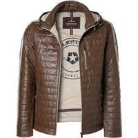 Milestone Lederjacke Brento Herren Steppjacke mit abnehmbarer Kapuze aus Lammnappa Leder von Milestone