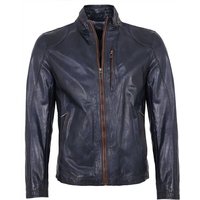 Milestone Lederjacke MS-Edward Echtleder Herren Lederjacke Lammnappa blau cognac von Milestone