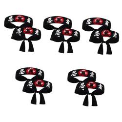 MILISTEN 10 Stk Stirnband mit Ninja-Print Turban Männergeschenke Haarband Kostüm Kochgeschenk breite stirnbänder für damen tragbar Zubehör binden Kleidung Kind Kopfbedeckung Polyester von Milisten