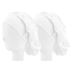 MILISTEN 2st Stirnbänder Für Krankenschwestern Kopfwickel Für Patienten Hut Schlafende Kopfbedeckung Hijib-mütze Wickeln Muslimische Kopfwickelmütze Duschhaube Chemo-hüte Schal Nachts Weiß von Milisten