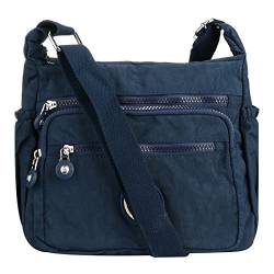 Damen-Umhängetasche, mit mehreren Taschen, wasserdicht, Schultertasche, Mädchen, Damen, Crossbody-Seite, blau, Einheitsgröße von Milky Way