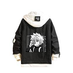 Anime Jacke HXH Killua Hisoka Gon Graphics Denim Kapuzenjacke Mantel Männer Frauen Trucker Button Down Jeans Hoodie von Millay