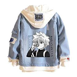 Anime Jacke HXH Killua Hisoka Gon Graphics Denim Kapuzenjacke Mantel Männer Frauen Trucker Button Down Jeans Hoodie von Millay