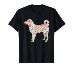 Appenzeller Sennenhund Aquarell Blumen Design T-Shirt von Miller Sye